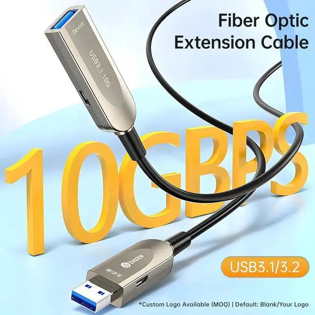 Alt view image 6 of 7 - 65FT Active Optical USB 3.0 Extension Cable, Fiber Optic TypeA Male to Female HighSpeed Extender Cord, 5Gbps Data Transfer Compatible with Webcam, Camera, USB Hub, Keyboard, Hard Drive, Printer