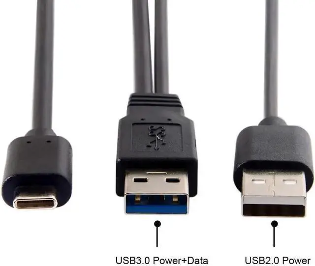 Alt view image 5 of 7 - 60cm USBC to USB 3.0 Male & USB 2.0 Male Dual Data YCable for Laptops & External Hard Drives