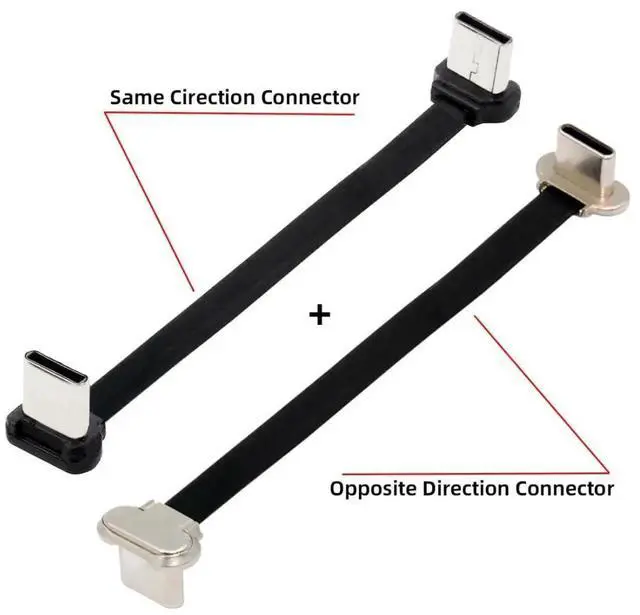 Alt view image 7 of 7 - 2Pack 2.76 Inch Short Flat USBC Cable, USB 2.0 Dual 90Degree Angled PD 65W Fast Charging & Data Extension Cable for Power Bank