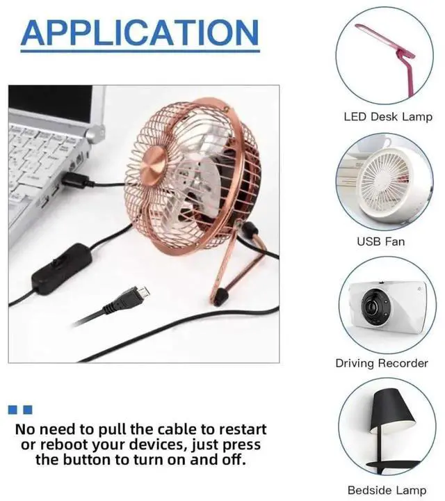 Alt view image 2 of 7 - 1.5M USB 2.0 Power Switch Extension Cable, USB 2.0 Male to Micro USB Male with OnOff Power Button, DC 5V Power Supply Cord