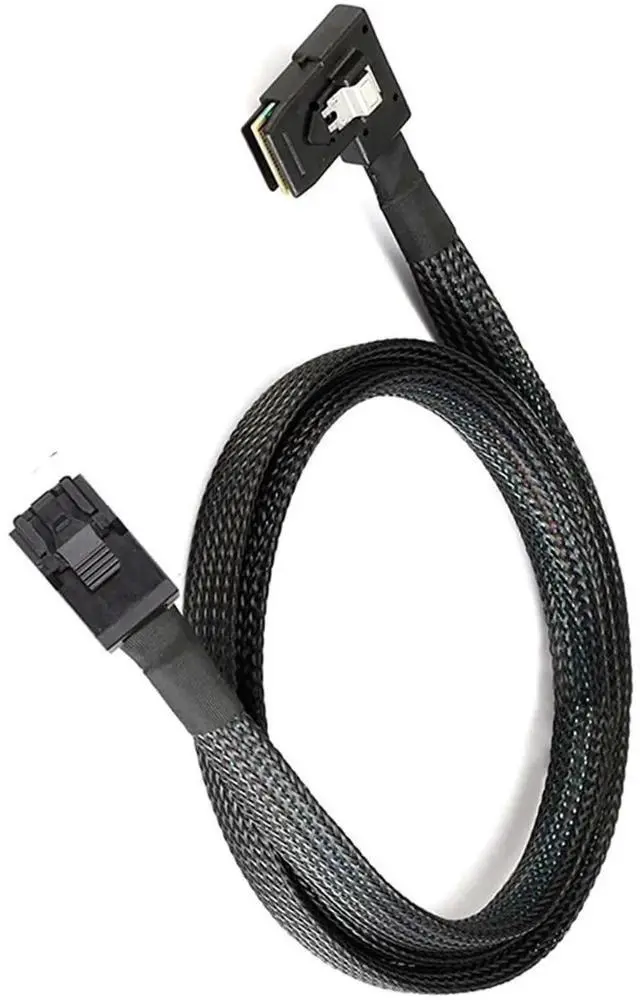 Alt view image 5 of 5 - 0.5M Mini SAS HD SFF8643 4i to SAS SFF8087 RightAngle HighSpeed Internal Server Cable, 30AWG, 10Ohm Impedance