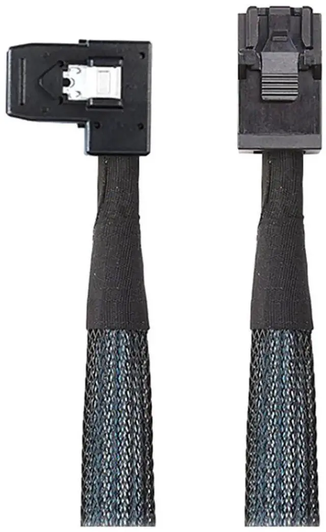Alt view image 2 of 5 - 0.5M Mini SAS HD SFF8643 4i to SAS SFF8087 RightAngle HighSpeed Internal Server Cable, 30AWG, 10Ohm Impedance