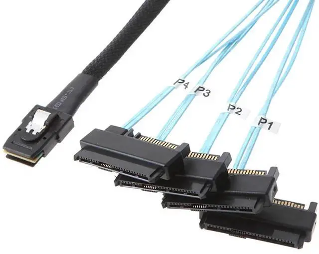 Alt view image 4 of 5 - 0.5M (19.68in) Mini SAS SFF8087 to SFF8482 Internal Server Cable with SATA Power, 30AWG 12Gbps HighSpeed Copper Wire Harness