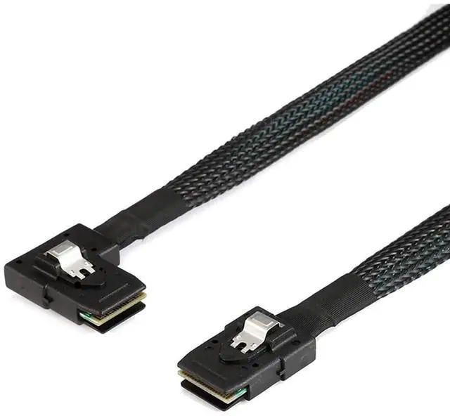 Alt view image 2 of 5 - 1M Mini SAS SFF8087 Straight to LeftAngle Cable, 12Gbps HighSpeed Internal Server Interconnect