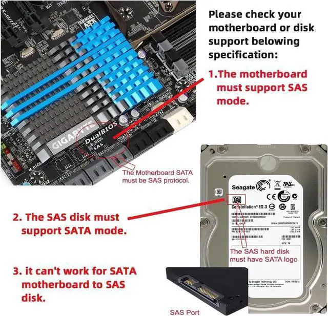 Alt view image 5 of 6 - SFF8482 SAS 29Pin to SATA 22Pin Hard Drive RAID Extension Cable with IDE 4Pin Power Port