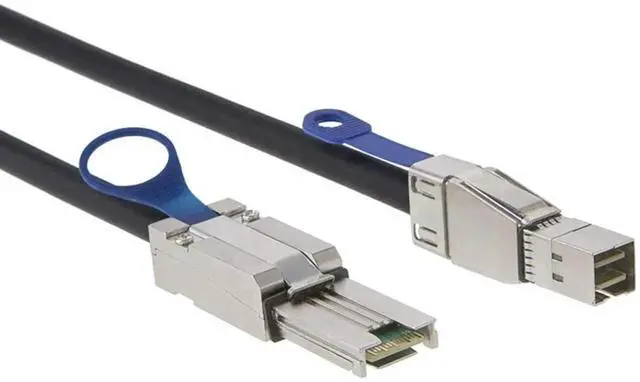 Main image of 0.5M Mini SAS HD SFF8088 26Pin to SAS HD SFF8644 Server Stacking Cable 6Gbps HighSpeed 28AWG Data Cable, Black Flat Connector