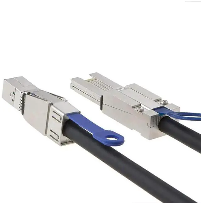 Alt view image 4 of 5 - 0.5M Mini SAS HD SFF8088 26Pin to SAS HD SFF8644 Server Stacking Cable 6Gbps HighSpeed 28AWG Data Cable, Black Flat Connector