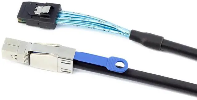 Alt view image 4 of 5 - 1M Mini SAS HD SFF8644 with IC to SFF8087 Server Stacking Cable, 12Gbps HighSpeed 28AWG 10Ohm Data Cable, Black