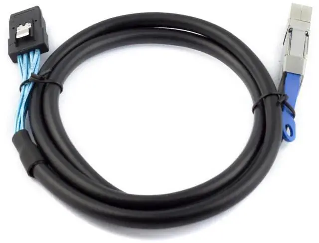 Alt view image 5 of 5 - 1M Mini SAS HD SFF8644 with IC to SFF8087 Server Stacking Cable, 12Gbps HighSpeed 28AWG 10Ohm Data Cable, Black
