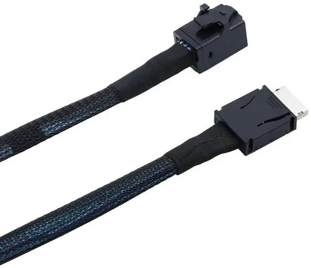 Alt view image 4 of 6 - 19.68 Inches PCIe Oculink SFF8611 4i to Mini SAS SFF8643 Internal Server Cable 12Gbps HighSpeed Data Transmission | 32AWG
