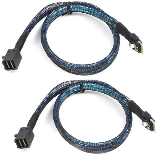 Alt view image 2 of 5 - 0.5m PCIe 4.0 Slimline SAS SFF8654 4i 38Pin to Mini SAS HD SFF8643 Cable, 12Gbps HighSpeed Server Cable, 30AWG Pure Copper, Black
