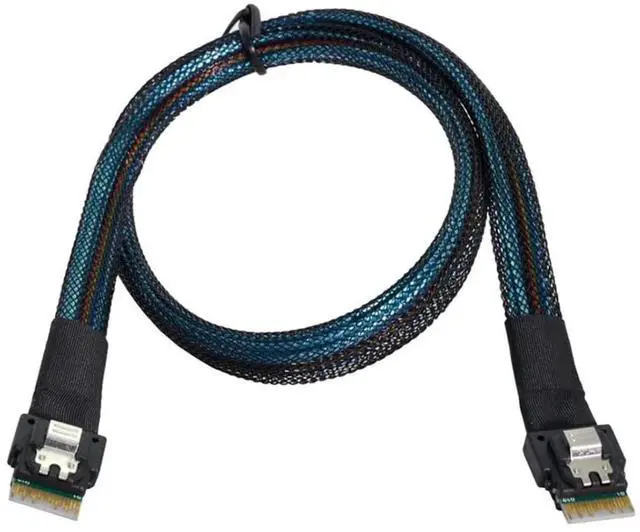 Main image of 0.5M Slimline SAS SFF8654 4i 38P to SFF8654 4i Server Cable 12Gbps HighSpeed 10 Ohm FlattoFlat Internal Connection Cable