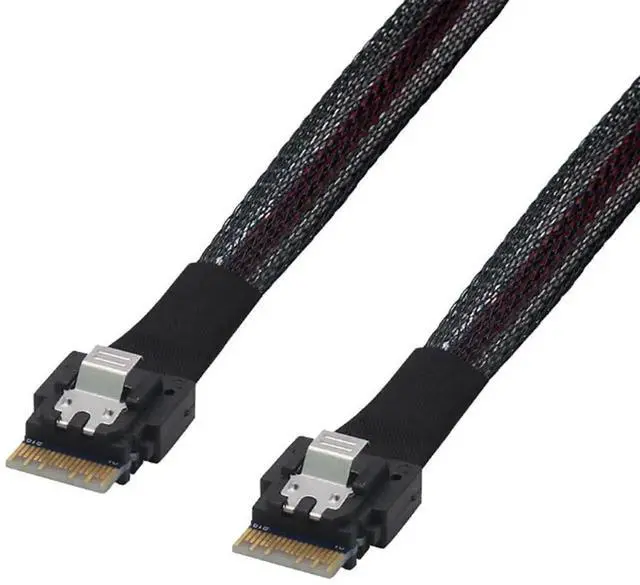 Alt view image 2 of 6 - 0.5M Slimline SAS SFF8654 4i 38P to SFF8654 4i Server Cable 12Gbps HighSpeed 10 Ohm FlattoFlat Internal Connection Cable