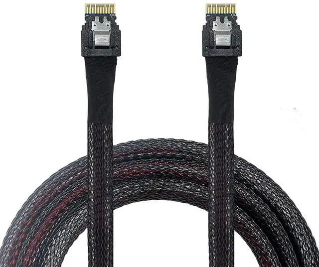 Alt view image 6 of 6 - 0.5M Slimline SAS SFF8654 4i 38P to SFF8654 4i Server Cable 12Gbps HighSpeed 10 Ohm FlattoFlat Internal Connection Cable