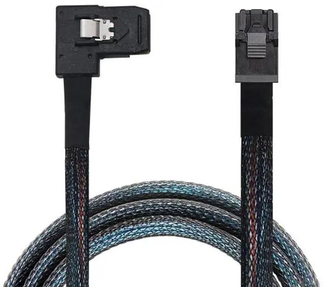 Main image of 1M Mini SAS HD SFF8643 4i to SAS SFF8087 Right Angle Cable, HighSpeed Internal Server Connection Cable, 30AWG, 10 Ohm