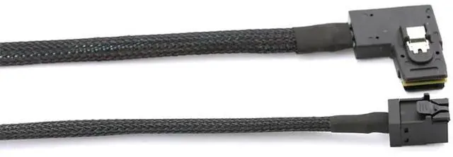 Alt view image 2 of 3 - 1M Mini SAS HD SFF8643 4i to SAS SFF8087 Right Angle Cable, HighSpeed Internal Server Connection Cable, 30AWG, 10 Ohm