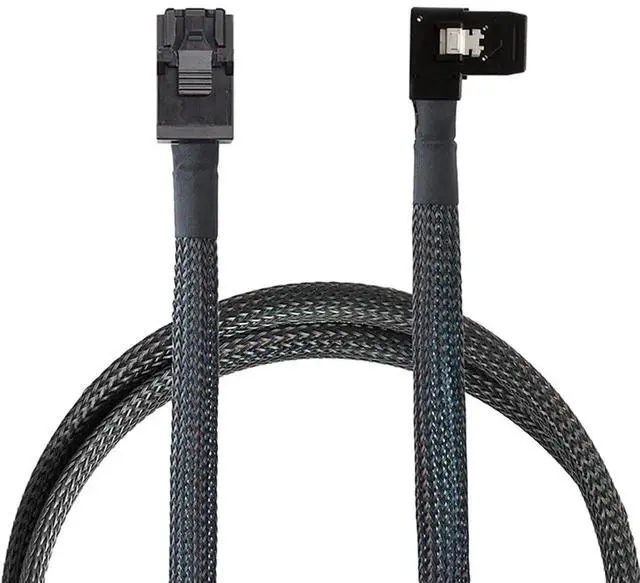 Alt view image 3 of 3 - 1M Mini SAS HD SFF8643 4i to SAS SFF8087 Right Angle Cable, HighSpeed Internal Server Connection Cable, 30AWG, 10 Ohm