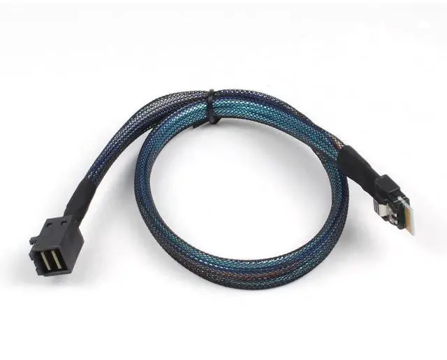 Main image of SFF8654 to SFF8643 Cable, Slim SAS SFF8654 4i 38Pin Host to Mini SAS HD SFF8643 36Pin Target Cable, 1.5 FT