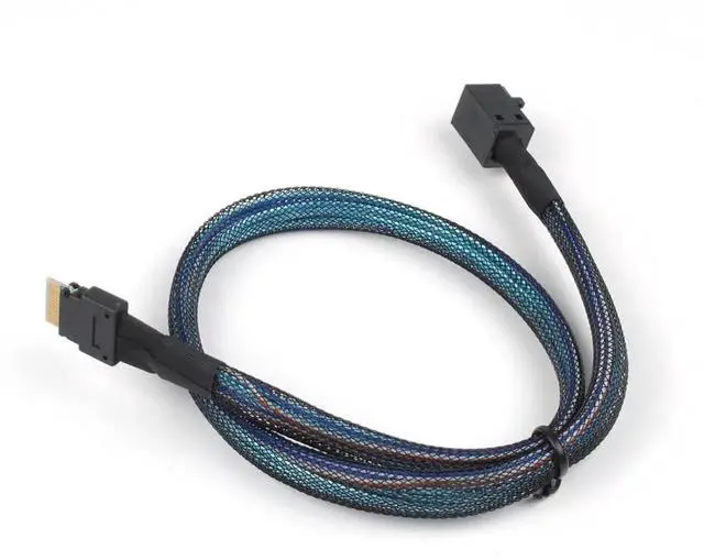 Alt view image 3 of 3 - SFF8654 to SFF8643 Cable, Slim SAS SFF8654 4i 38Pin Host to Mini SAS HD SFF8643 36Pin Target Cable, 1.5 FT