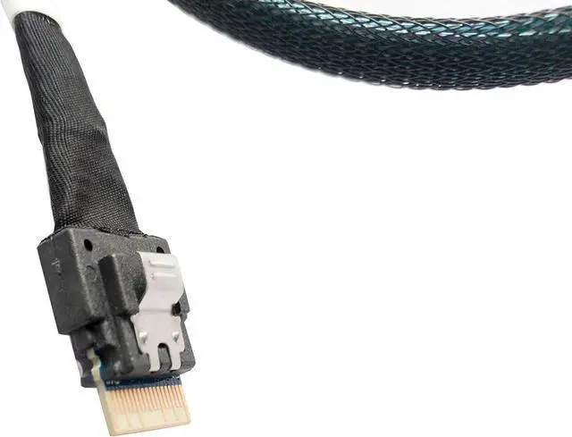 Alt view image 5 of 5 - 80cm SlimSAS 4X to MiniSAS HD 4X Cable, SFF8654 38Pin to SFF8643 36Pin, 24Gbps SAS & 8GT/s PCIe, SAS3.0 Compliant for Servers