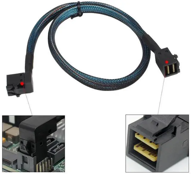 Alt view image 2 of 6 - 36Pin Internal MiniSAS HD RightAngle SFF8643 to 36Pin MiniSAS HD Cable
