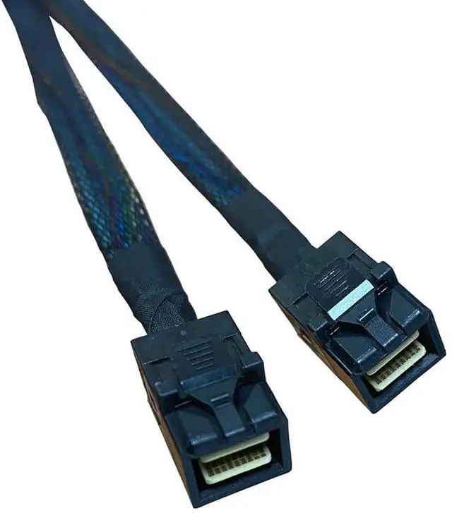 Alt view image 5 of 5 - 80cm SlimSAS 8X to 2×MiniSAS HD 4X Cable, SFF8654 74Pin to 2×SFF8643 36Pin, Compatible with Broadcom MPN 056000300