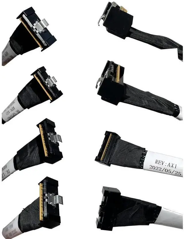 Alt view image 2 of 5 - 80cm SlimSAS LP 8X to 2×MiniSAS HD 4X Cable, SFF8654 LP 74Pin to 2×SFF8643 36Pin, Compatible with DELL H750/H755 Servers