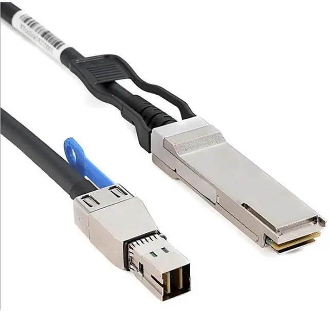 Main image of 1M MiniSAS HD SFF8644 to QSFP 40G SFF8436 Server Cable, 12Gbps 28AWG 10 Ohm HighSpeed Stacking Internal Connection Cable, Black