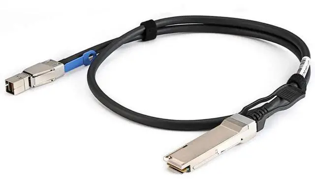 Alt view image 3 of 5 - 1M MiniSAS HD SFF8644 to QSFP 40G SFF8436 Server Cable, 12Gbps 28AWG 10 Ohm HighSpeed Stacking Internal Connection Cable, Black