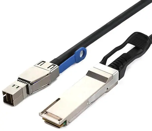 Alt view image 2 of 5 - 1M MiniSAS HD SFF8644 to QSFP 40G SFF8436 Server Cable, 12Gbps 28AWG 10 Ohm HighSpeed Stacking Internal Connection Cable, Black