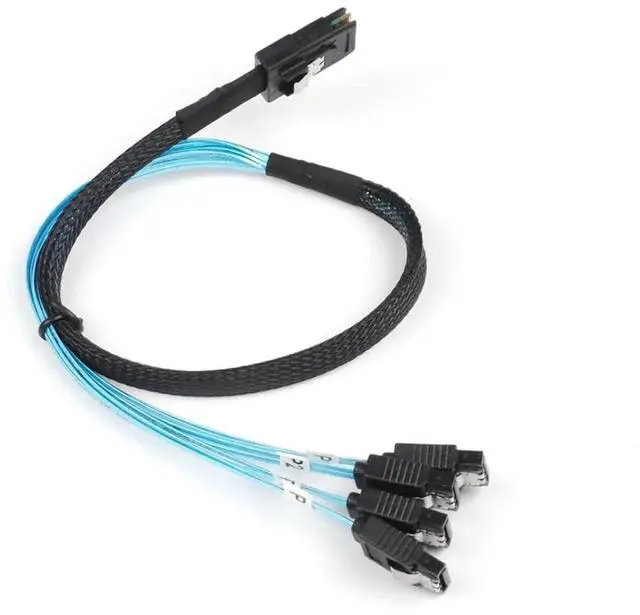 Alt view image 5 of 5 - 1M/3.3ft Mini SAS to SATA FanOut Cable, SFF8087 36Pin Male to 4×SATA 7Pin Female Server Cable