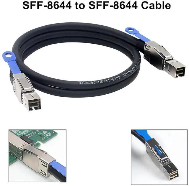 Alt view image 3 of 5 - 0.5M OCuLink PCIExpress SAS SFF8611 4i to SATA 7P Right Angle Server Hard Drive Cable, 32AWG 12Gbps HighSpeed Internal Harness