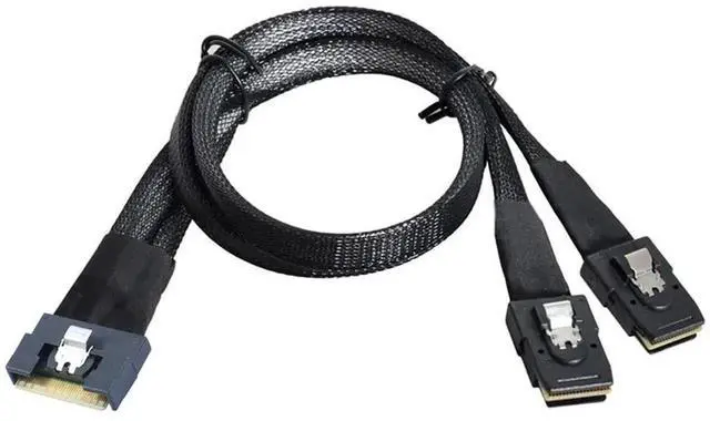 Main image of 0.5M SlimSAS SFF8654 8i 4.0 to Dual SAS 8087 Cable, 32AWG 24G HighSpeed Server Internal Cable with AntiMisdirection Design