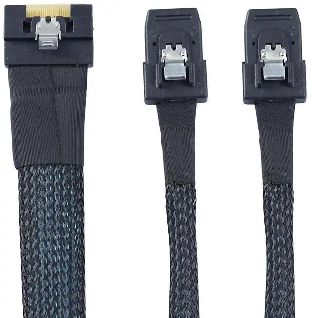 Alt view image 6 of 6 - 0.5M SlimSAS SFF8654 8i 4.0 to Dual SAS 8087 Cable, 32AWG 24G HighSpeed Server Internal Cable with AntiMisdirection Design