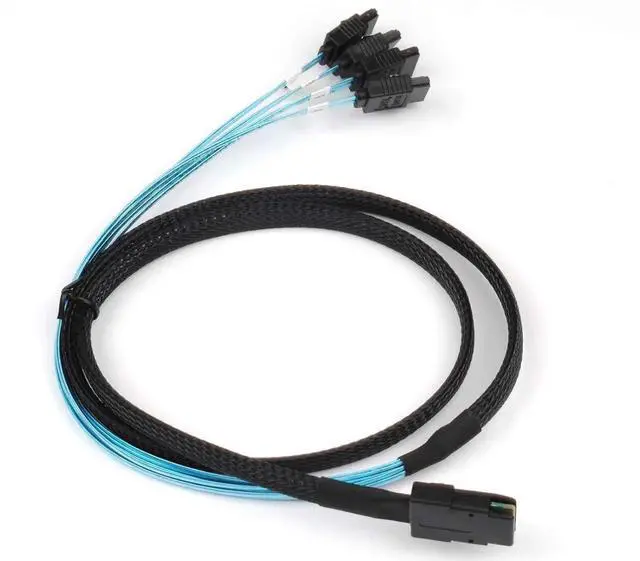 Alt view image 6 of 6 - 2PCS Reversed Mini SAS 36Pin SFF8087 Male to 4 SATA 7Pin Female Cable, Mini SAS (Target) to 4 SATA (Host) Cable