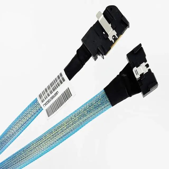 Main image of PCIe 5.0 MCIO x8 to MCIO 8i Extension Cable, 32Gbps HighSpeed U.2 Hard Drive Cable, Straight to Side Bend 40cm for Servers, Compatible with Supermicro, Dell, HPE, Lenovo, Asus Server Systems