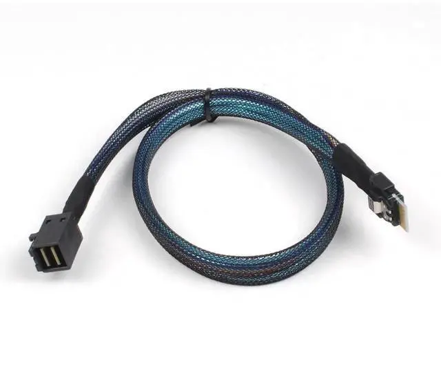Alt view image 2 of 4 - 2PCS SFF8654 to SFF8643 Cable, Slim SAS SFF8654 4i 38Pin Host to Mini SAS HD SFF8643 36Pin Target Cable, 1.5 FT for Server Storage