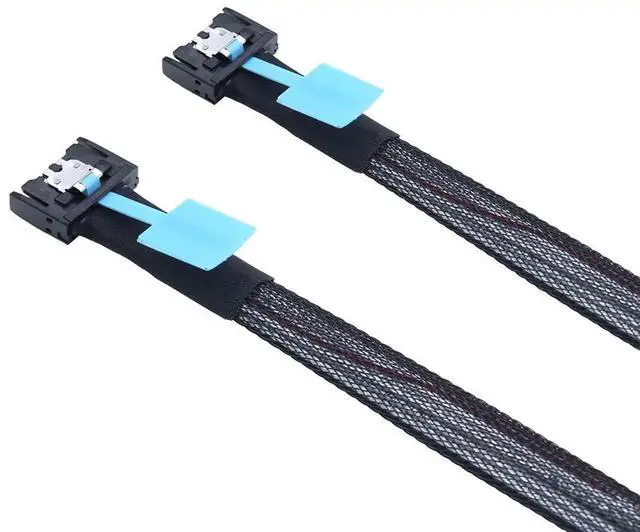 Alt view image 2 of 6 - Gen5 PCIe MCIO Slimline SFF8654 4i to MCIO 4i Cable, 30Gbps HighSpeed Server Data Interconnect Cable, 1 Meter