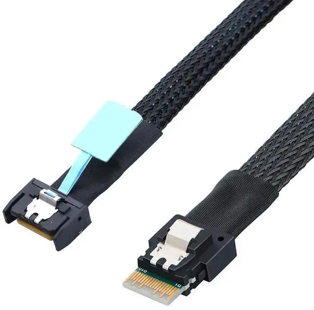 Alt view image 2 of 6 - Gen5 MCIO Slimline SFF8654 4i to SFF8654 4i Server Data Cable, 24Gbps HighSpeed Interconnect Cable for RAID Controller, HDD & SSD, 1m / 39.37in