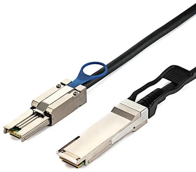 Alt view image 2 of 5 - QSFP 40G SFF8436 to MiniSAS HD SFF8088 Server Cable, 28AWG HighSpeed Storage Cable, Compatible with NetApp DS4243 DS4246, 1M