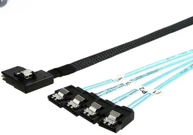 Main image of Mini SAS SFF8087 to 4Port SATA Female Fanout Cable, Server Hard Drive Data Cable, 3.3FT / 1M