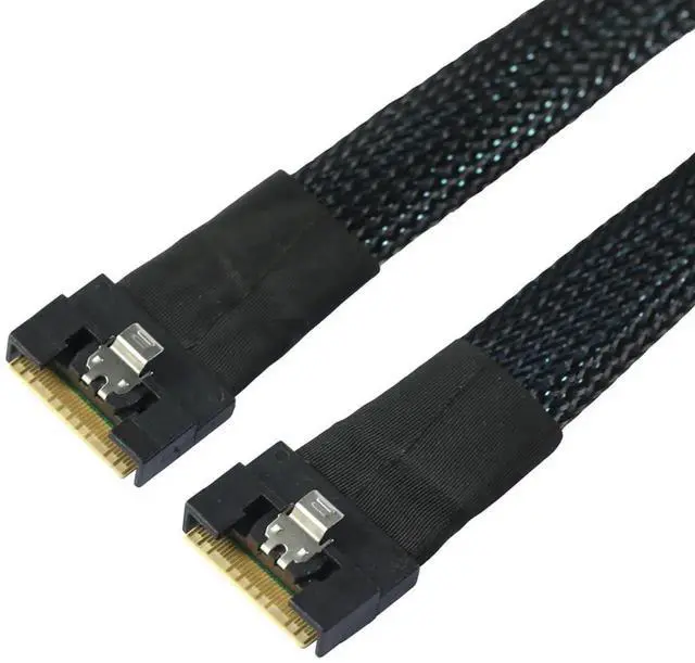 Main image of SlimSAS SFF8654 8i PCIe 4.0 Interconnect Cable, 32AWG 24Gbps HighSpeed Server Cable, AntiMisdirection Design, 0.5M