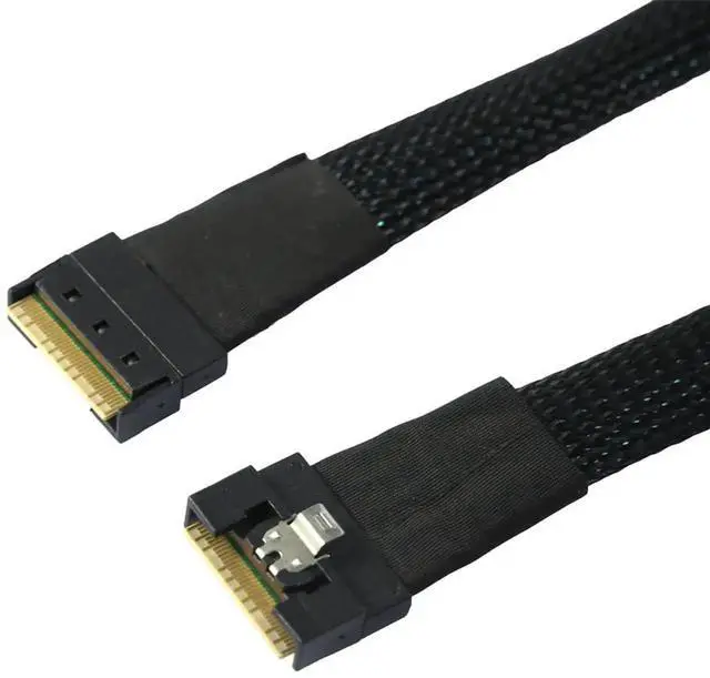 Alt view image 6 of 6 - SlimSAS SFF8654 8i PCIe 4.0 Interconnect Cable, 32AWG 24Gbps HighSpeed Server Cable, AntiMisdirection Design, 0.5M