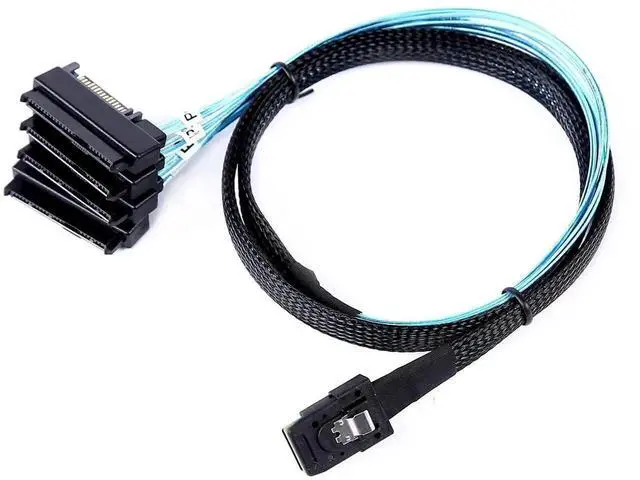 Alt view image 6 of 6 - 2Pack MiniSAS to SAS Cable, 1M / 3.3FT SFF8087 to 4×SFF8482 with SATA Power Adapter Cable