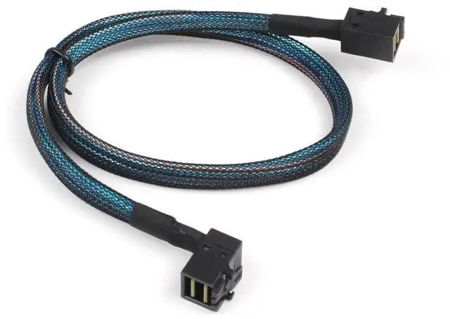 Alt view image 4 of 6 - 2Pack 36Pin Internal MiniSAS HD RightAngle SFF8643 to SFF8643 Server Cable