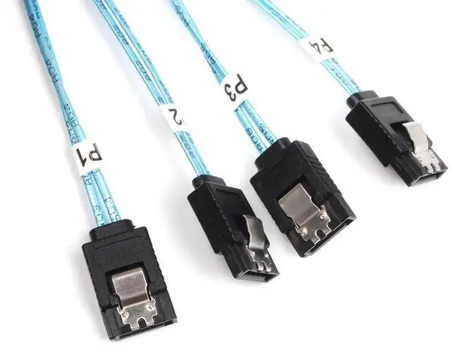 Alt view image 5 of 5 - Internal Mini SAS to SATA Cable, SFF8654 to SATA 12Gbps HighSpeed Connecting Line, MultiLane Mini SAS Host Internal Server Cable, 1.6FT, 2Pack
