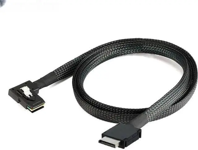 Main image of HighQuality OCuLink SFF8611 4i to Mini SAS SFF8087 LeftAngle Adapter Cable for HighSpeed Internal Connections
