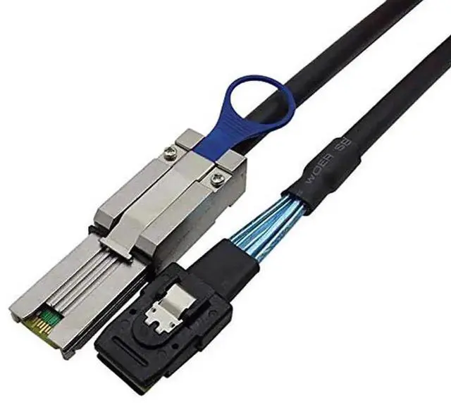 Alt view image 2 of 6 - Mini SAS SFF8087 to SAS HD SFF8088 InternalExternal Server Cable, 6Gbps HighSpeed 28AWG Copper Data Cord, 10 Ohm Impedance, 1M