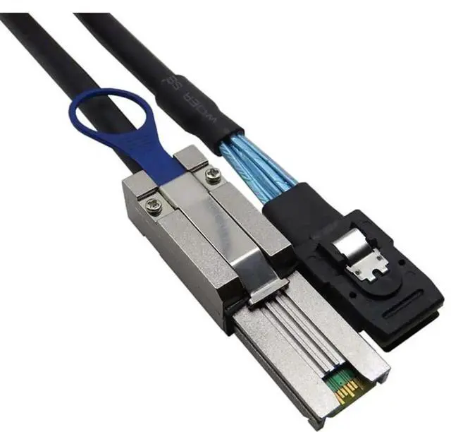 Alt view image 3 of 6 - Mini SAS SFF8087 to SAS HD SFF8088 InternalExternal Server Cable, 6Gbps HighSpeed 28AWG Copper Data Cord, 10 Ohm Impedance, 1M
