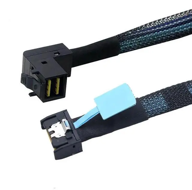 Alt view image 4 of 6 - Gen5 MCIO Slimline SFF8654 4i to HD SFF8643 90Degree Cable, 12G HighSpeed Server Interconnect, 0.8M